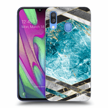 Husă pentru Samsung Galaxy A40 A405F - Blue geometry