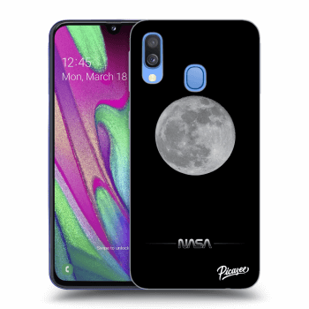 Picasee husă neagră din silicon pentru Samsung Galaxy A40 A405F - Moon Minimal