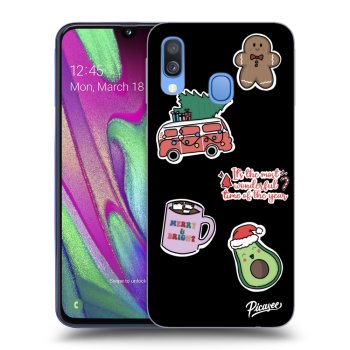 Husă pentru Samsung Galaxy A40 A405F - Christmas Stickers