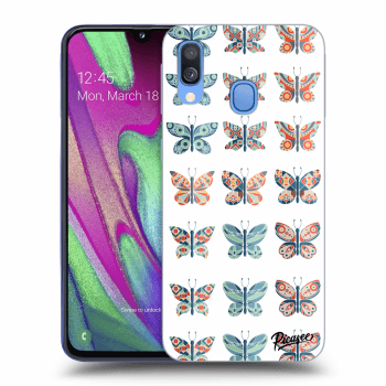 Picasee husă transparentă din silicon pentru Samsung Galaxy A40 A405F - Butterflies