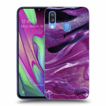 Husă pentru Samsung Galaxy A40 A405F - Purple glitter
