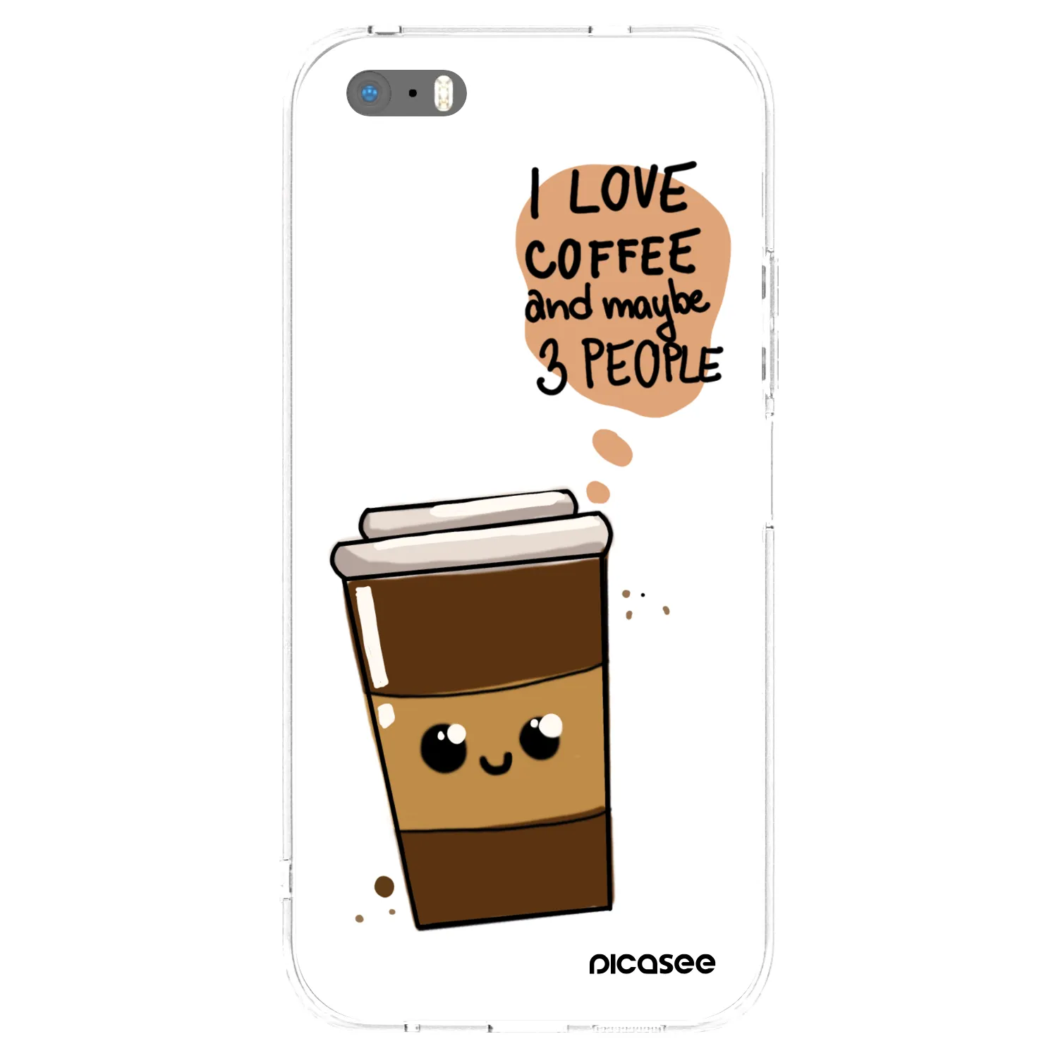 Picasee husă transparentă din silicon pentru Apple iPhone 5/5S/SE - Cute coffee