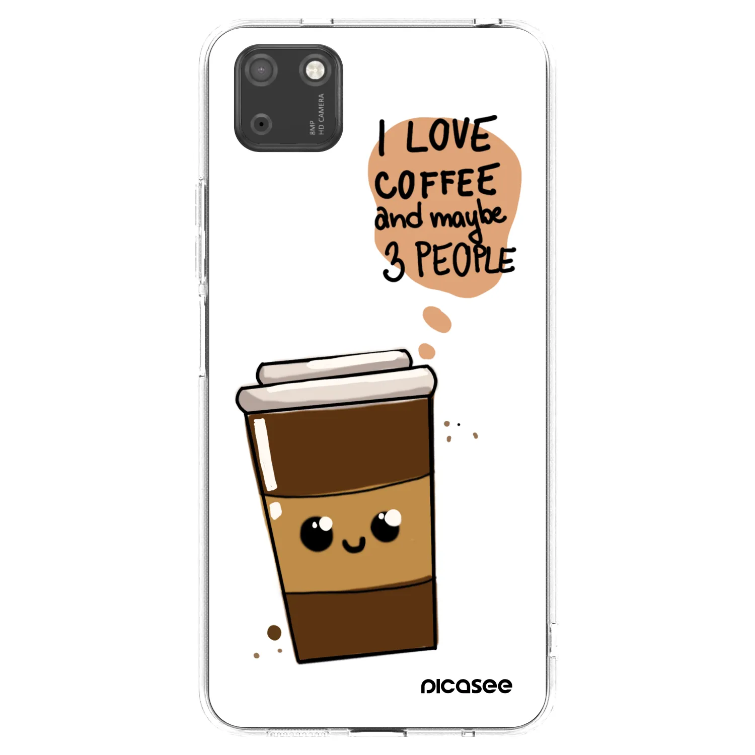 Picasee husă transparentă din silicon pentru Huawei Y5P - Cute coffee