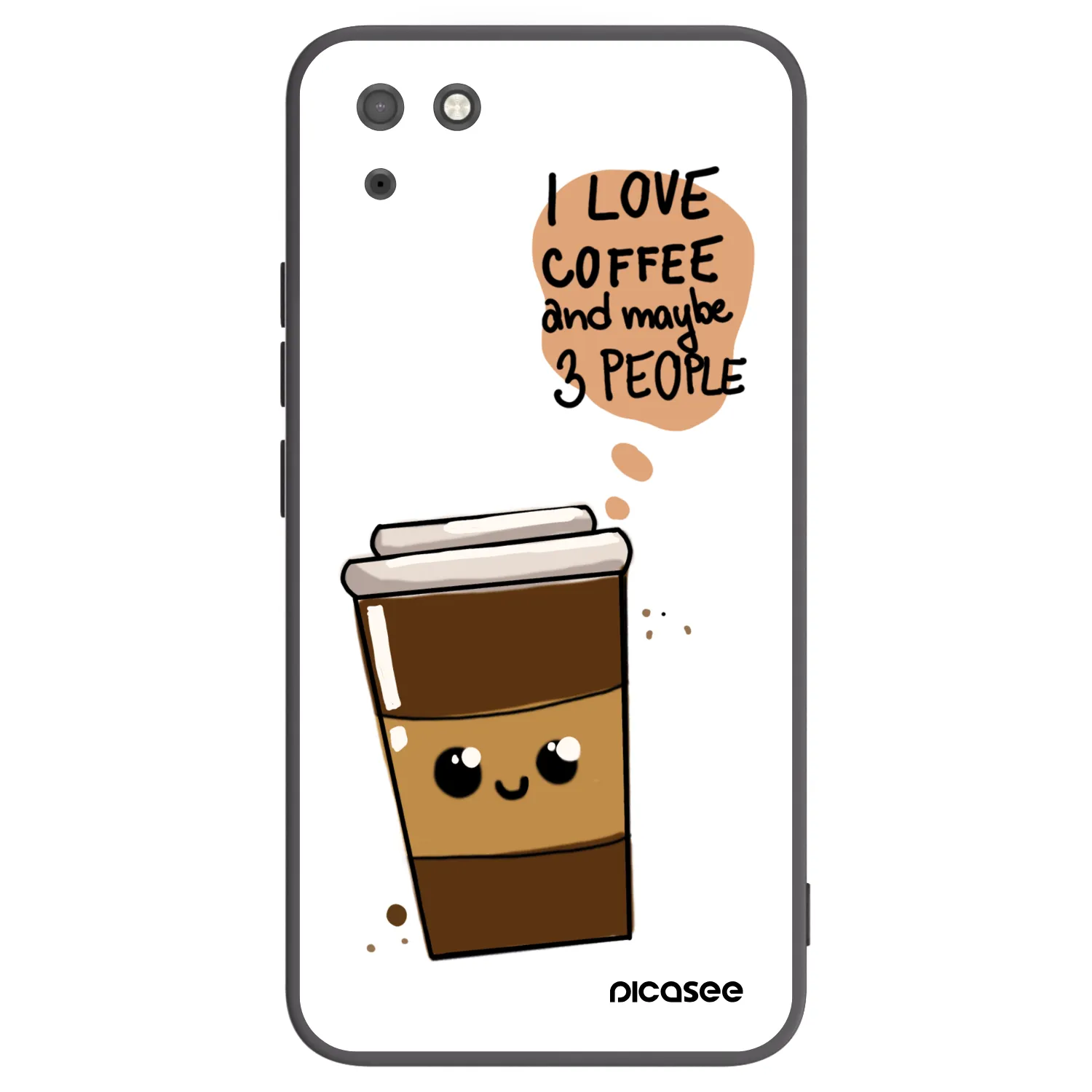 Picasee husă neagră din silicon pentru Huawei Y5P - Cute coffee