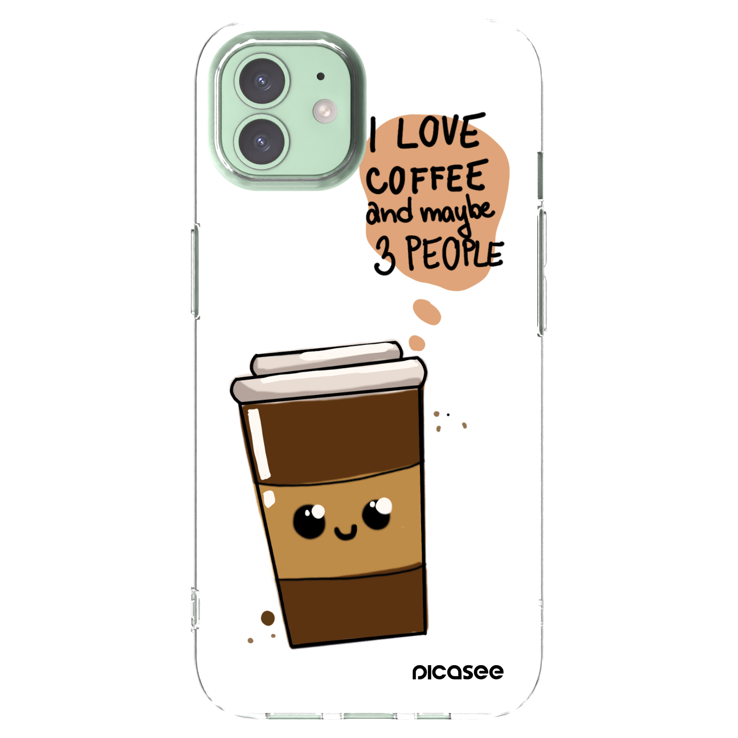 Picasee husă transparentă din silicon pentru Apple iPhone 12 Pro - Cute coffee