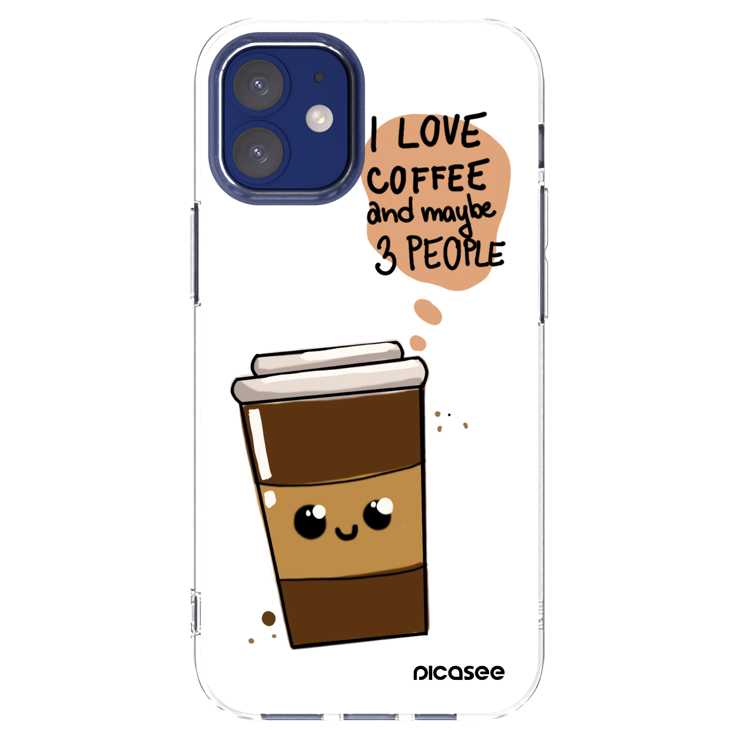 Picasee husă transparentă din silicon pentru Apple iPhone 12 mini - Cute coffee