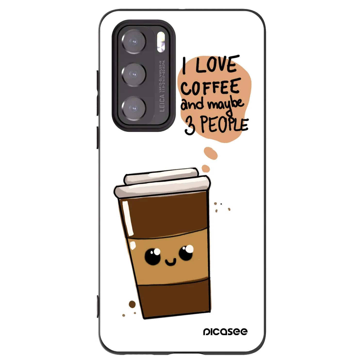 Picasee husă neagră din silicon pentru Huawei P40 - Cute coffee