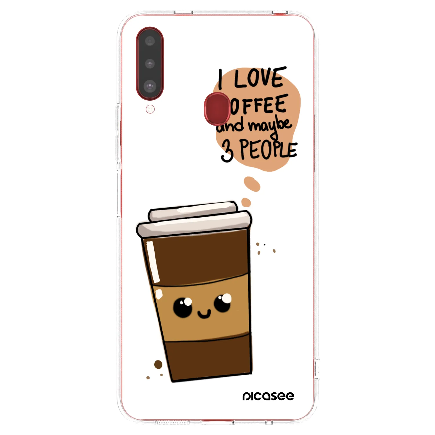 Picasee husă transparentă din silicon pentru Samsung Galaxy A20s - Cute coffee