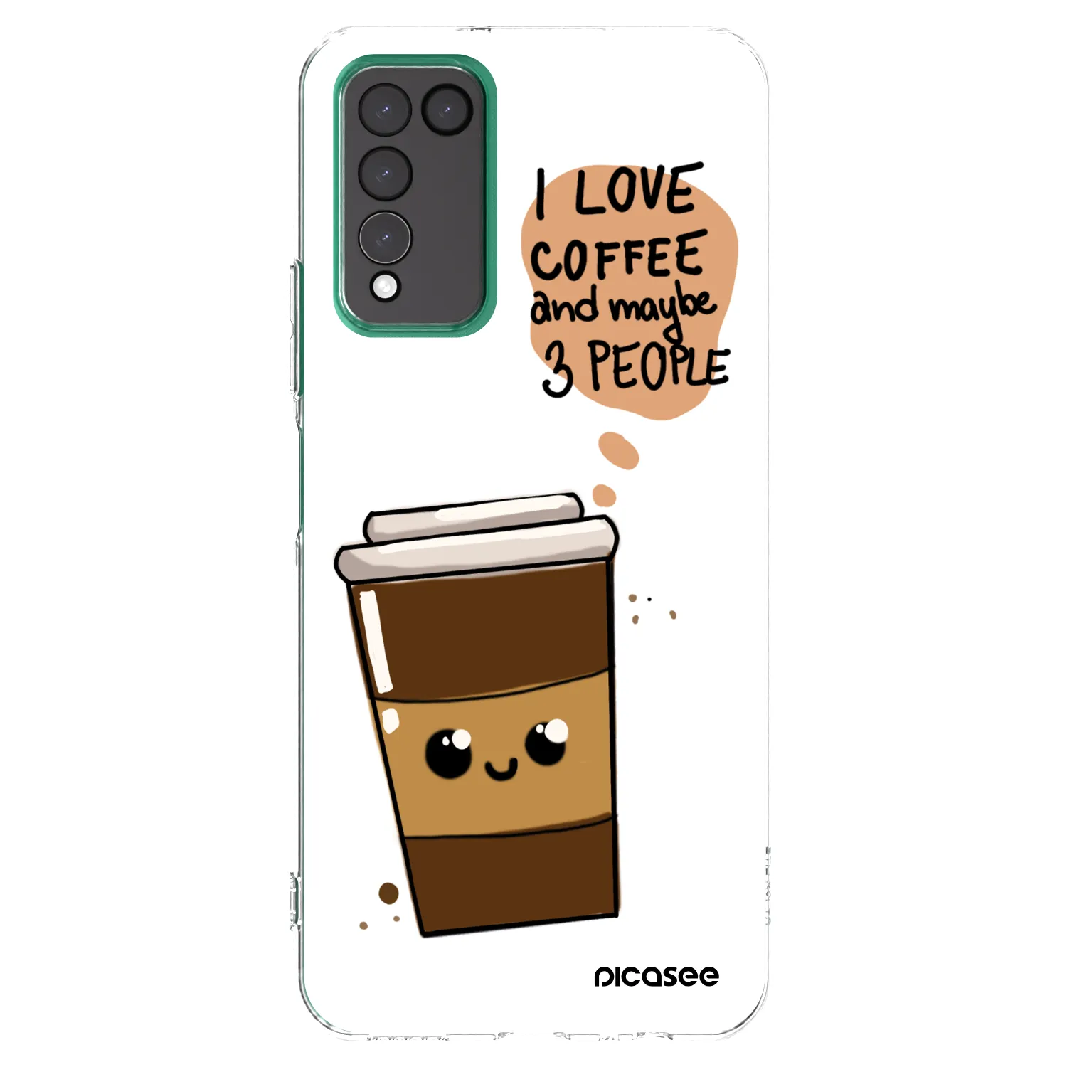 Picasee husă transparentă din silicon pentru Honor 10X Lite - Cute coffee