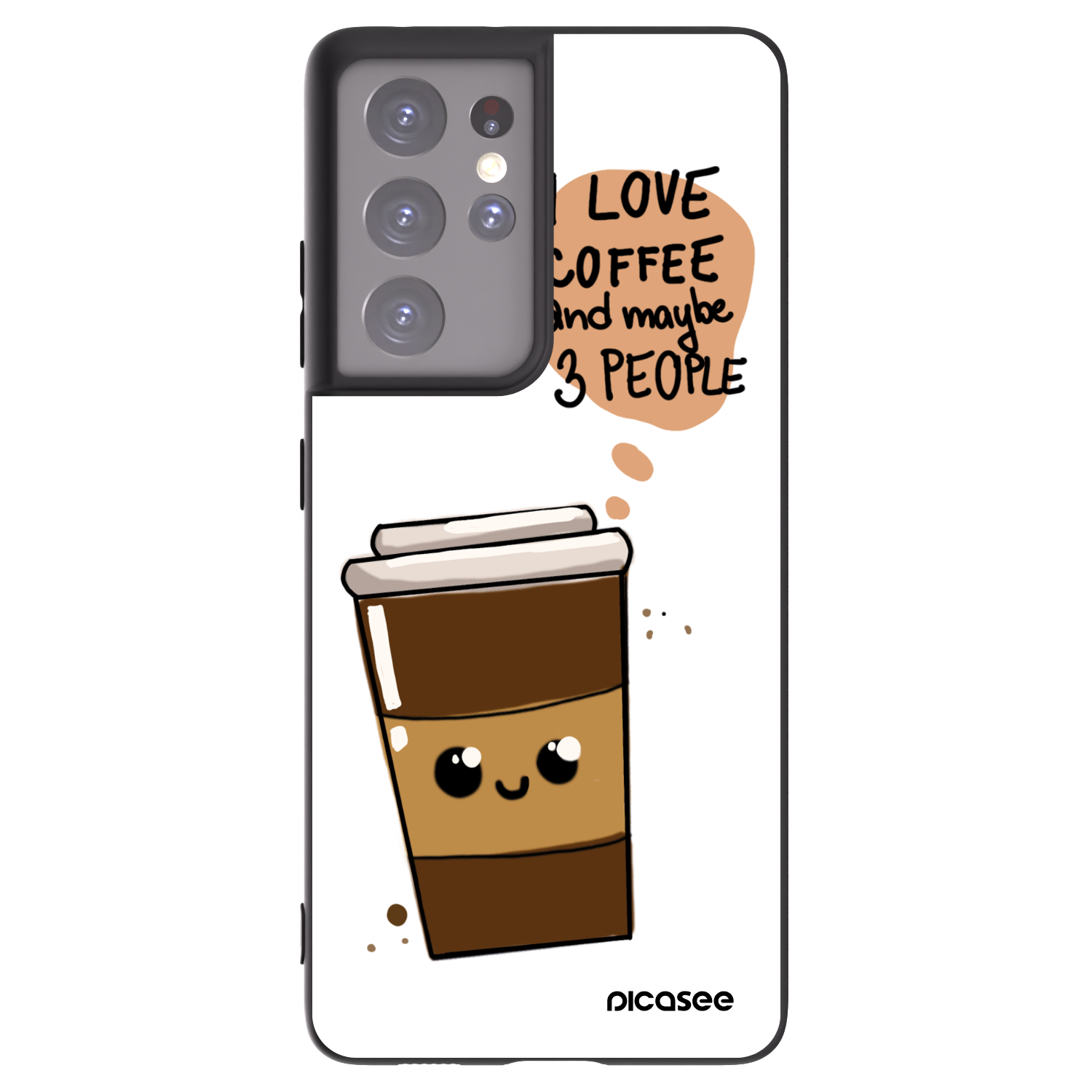 Picasee husă neagră din silicon pentru Samsung Galaxy S21 Ultra 5G G998B - Cute coffee
