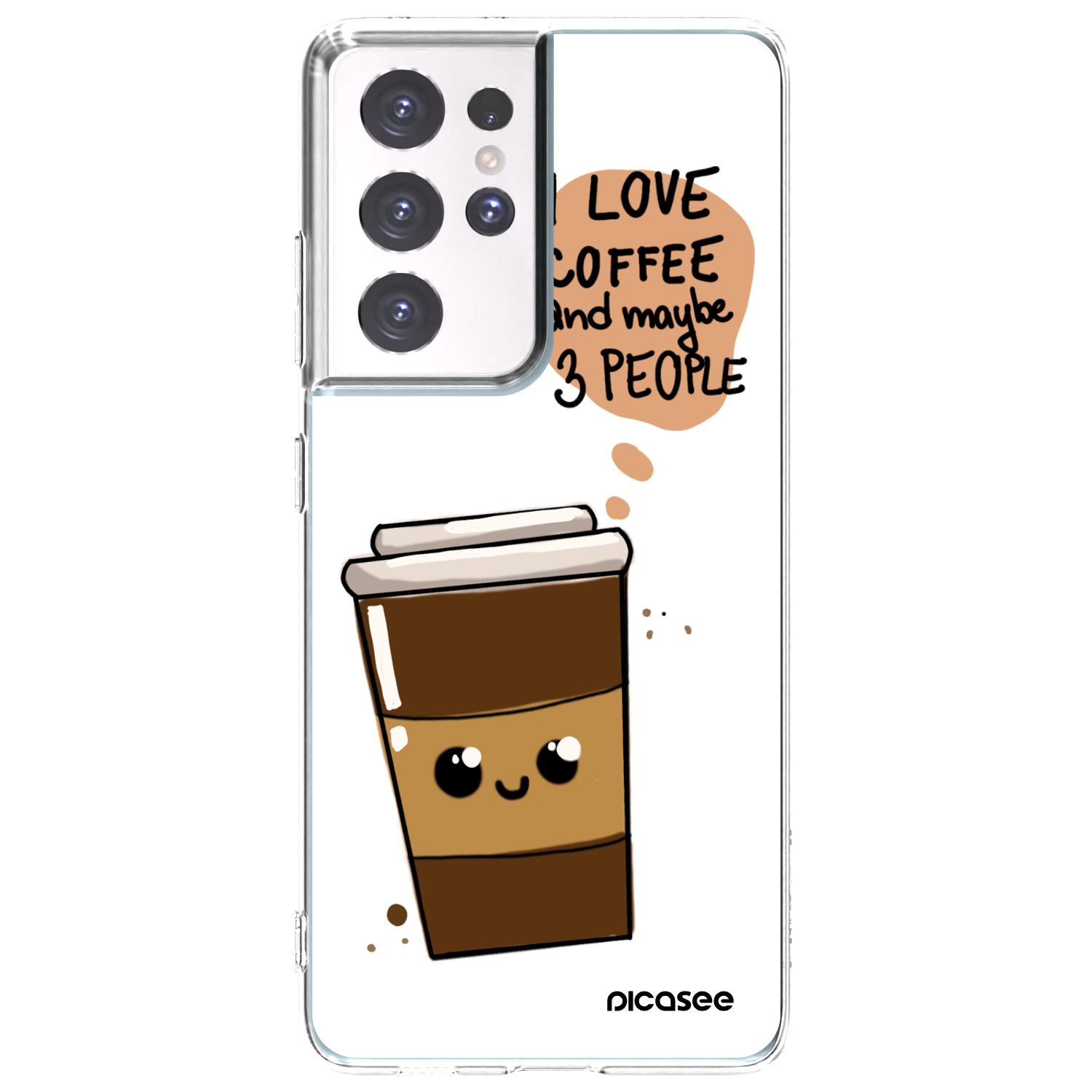 Picasee husă transparentă din silicon pentru Samsung Galaxy S21 Ultra 5G G998B - Cute coffee