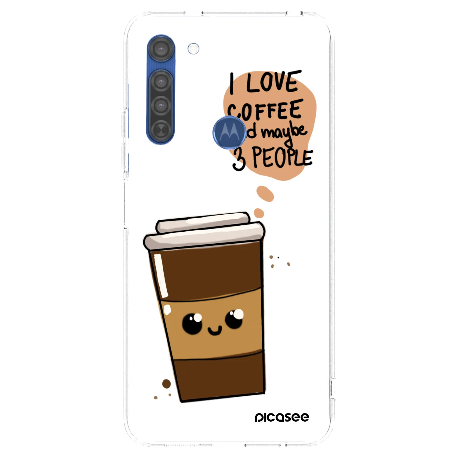 Picasee husă transparentă din silicon pentru Motorola Moto G8 - Cute coffee
