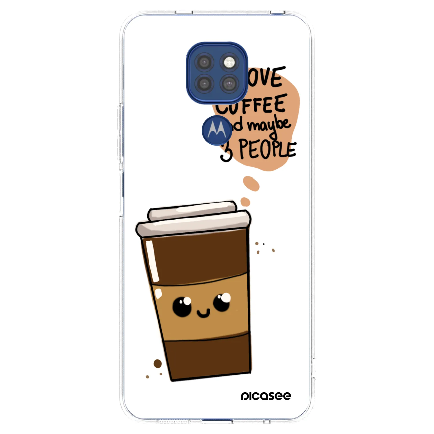 Picasee husă transparentă din silicon pentru Motorola Moto G9 Play - Cute coffee