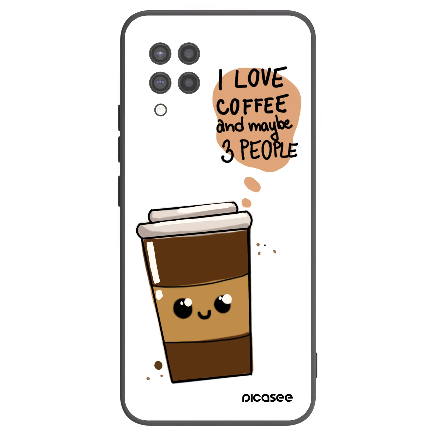 Picasee husă neagră din silicon pentru Samsung Galaxy A42 A426B - Cute coffee