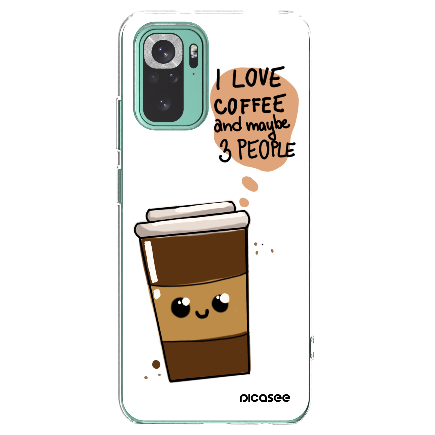 Picasee husă transparentă din silicon pentru Xiaomi Redmi Note 10 Pro - Cute coffee