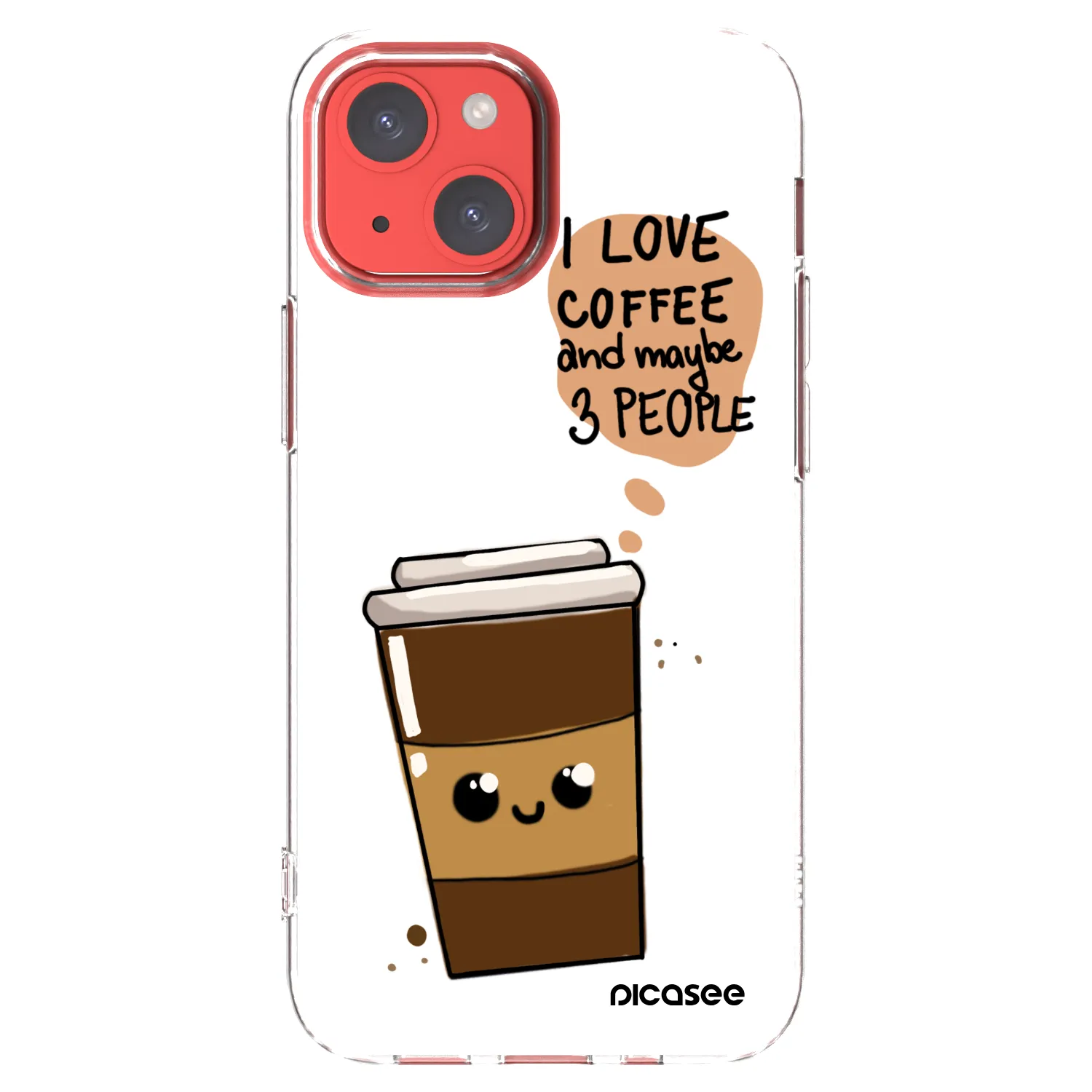 Picasee husă transparentă din silicon pentru Apple iPhone 13 mini - Cute coffee