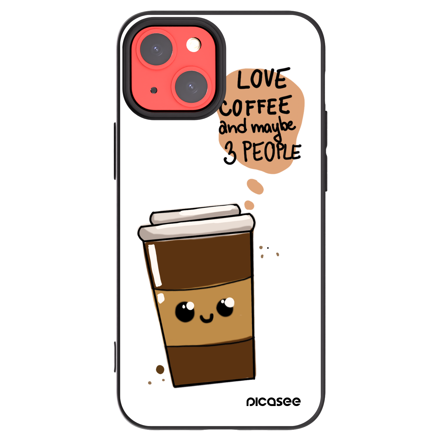 Picasee husă neagră din silicon pentru Apple iPhone 13 mini - Cute coffee