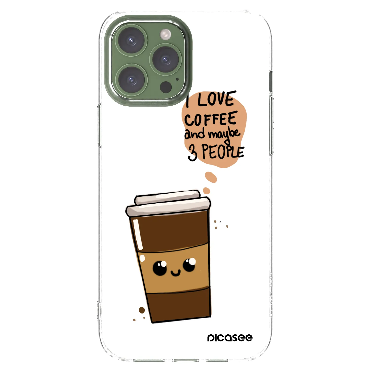Picasee husă transparentă din silicon pentru Apple iPhone 13 Pro Max - Cute coffee