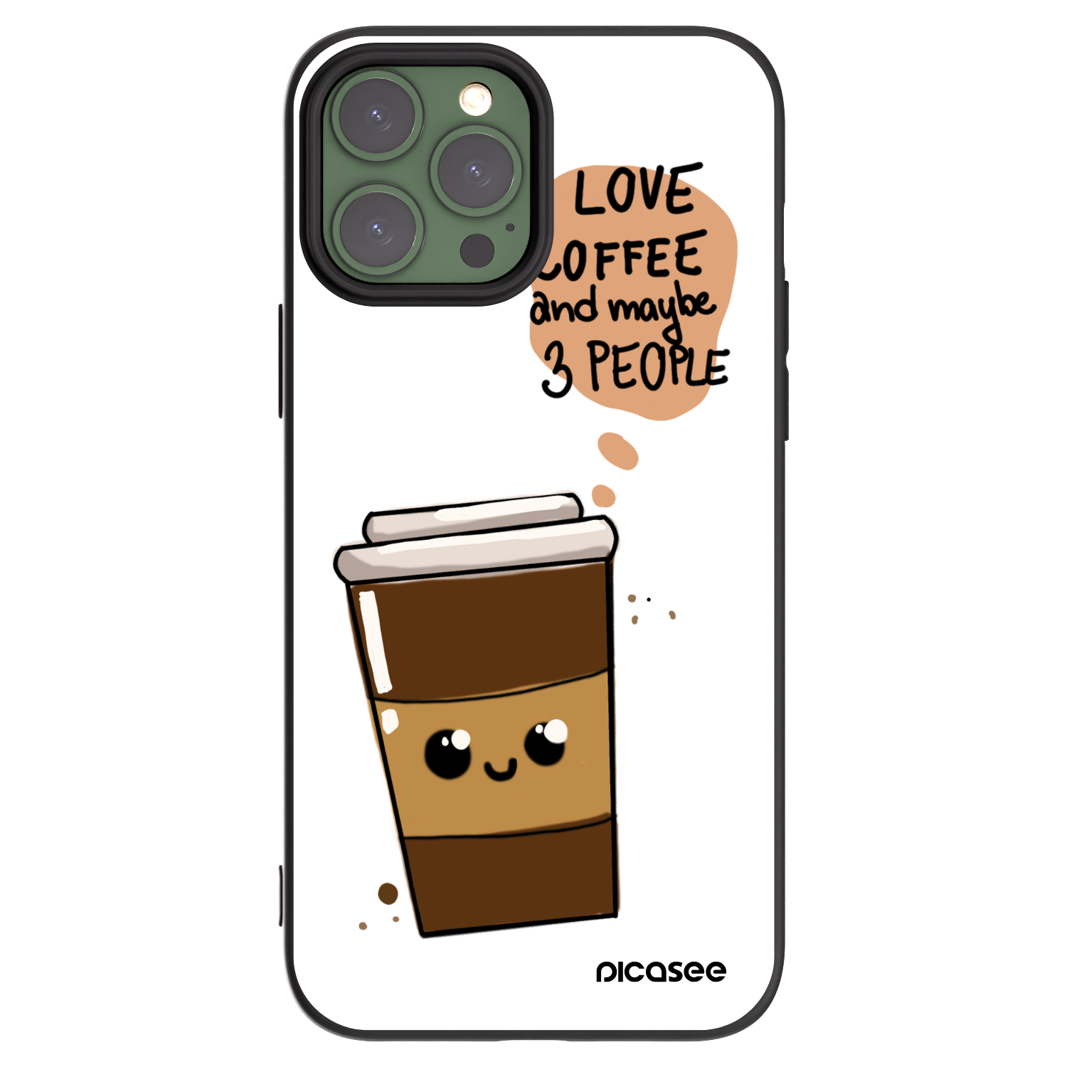 Picasee husă neagră din silicon pentru Apple iPhone 13 Pro Max - Cute coffee
