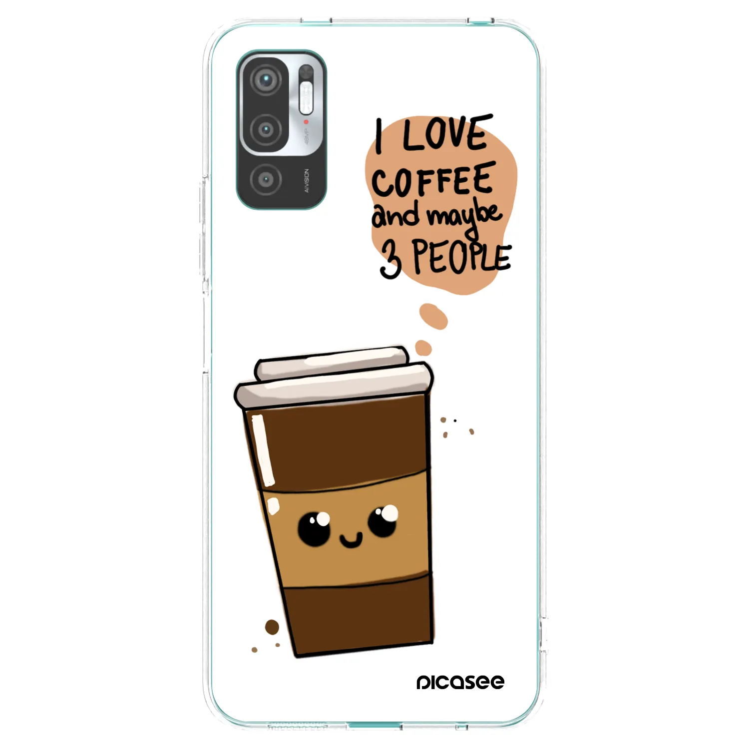 Picasee husă transparentă din silicon pentru Xiaomi Redmi Note 10 5G - Cute coffee