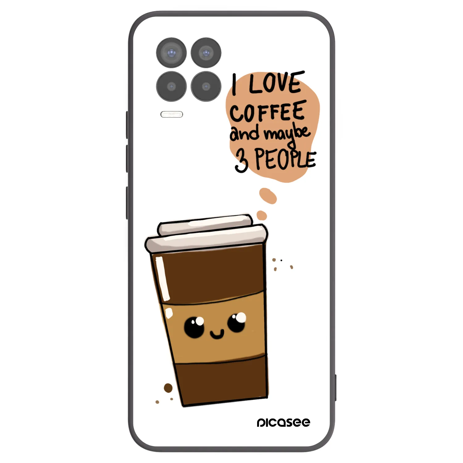 Picasee husă neagră din silicon pentru Realme 8 Pro - Cute coffee