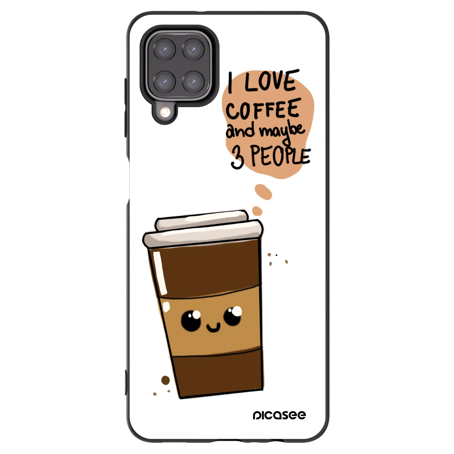 Picasee husă neagră din silicon pentru Samsung Galaxy M12 M127F - Cute coffee