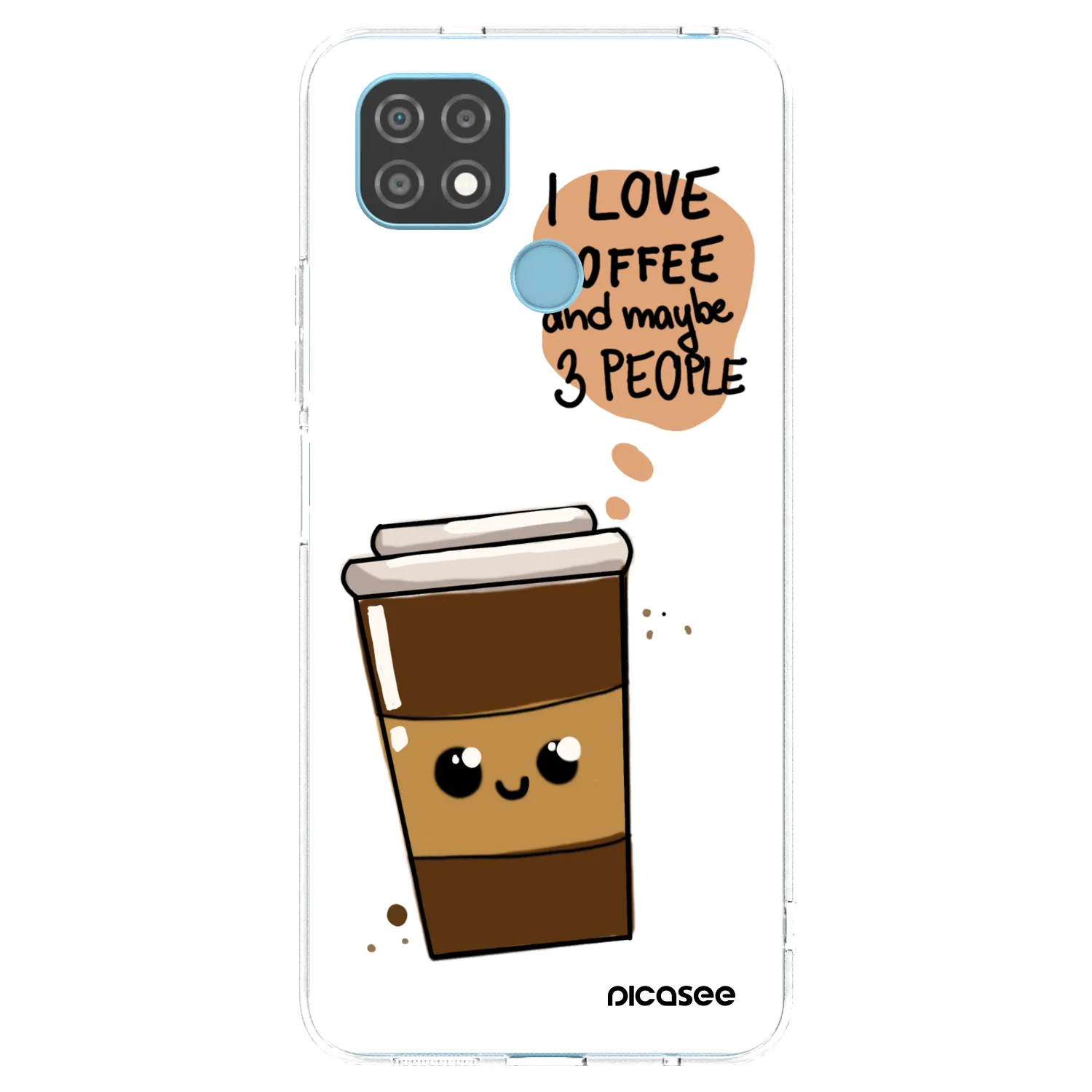 Picasee husă transparentă din silicon pentru Realme C21 - Cute coffee