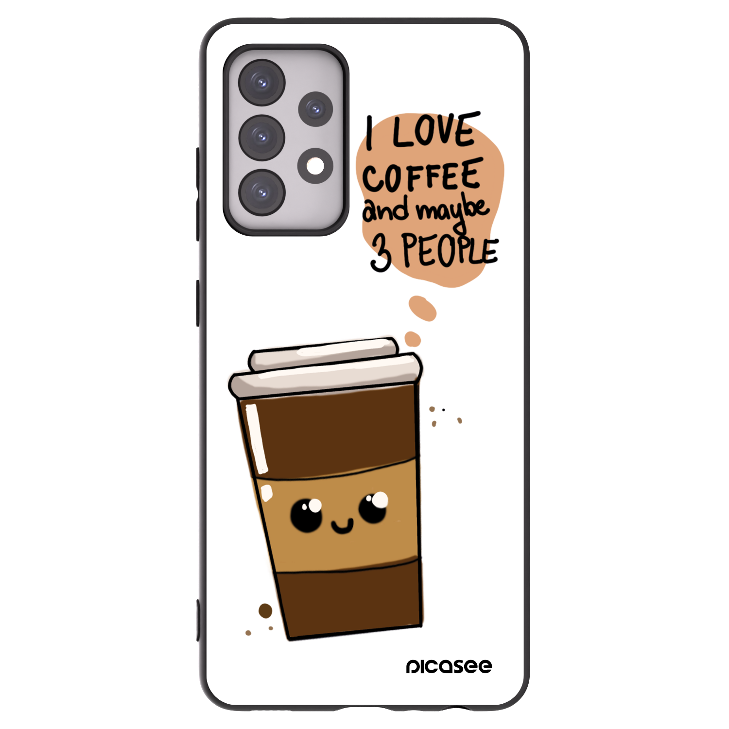 Picasee husă neagră din silicon pentru Samsung Galaxy A52s 5G A528B - Cute coffee