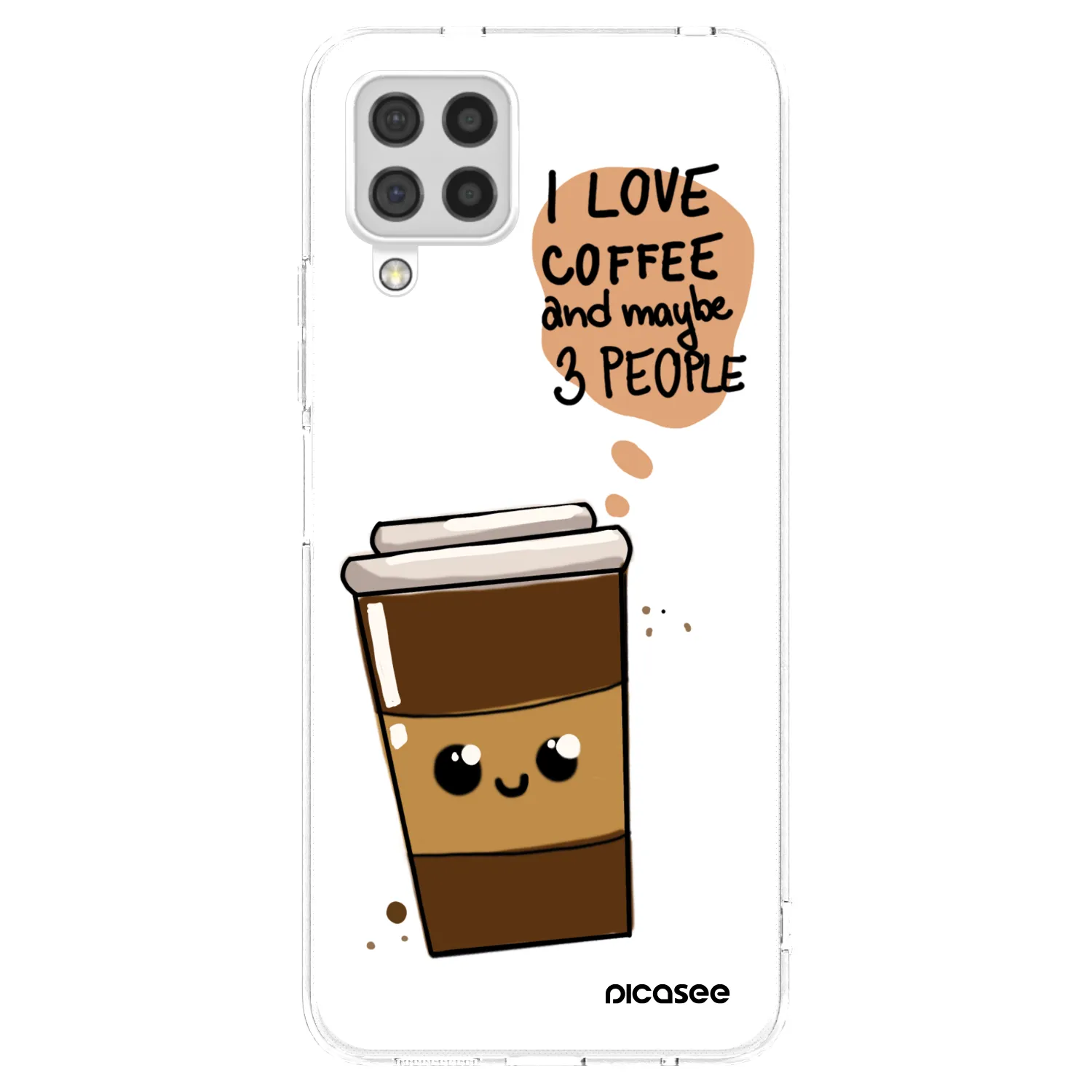 Picasee husă transparentă din silicon pentru Samsung Galaxy A22 A225F 4G - Cute coffee