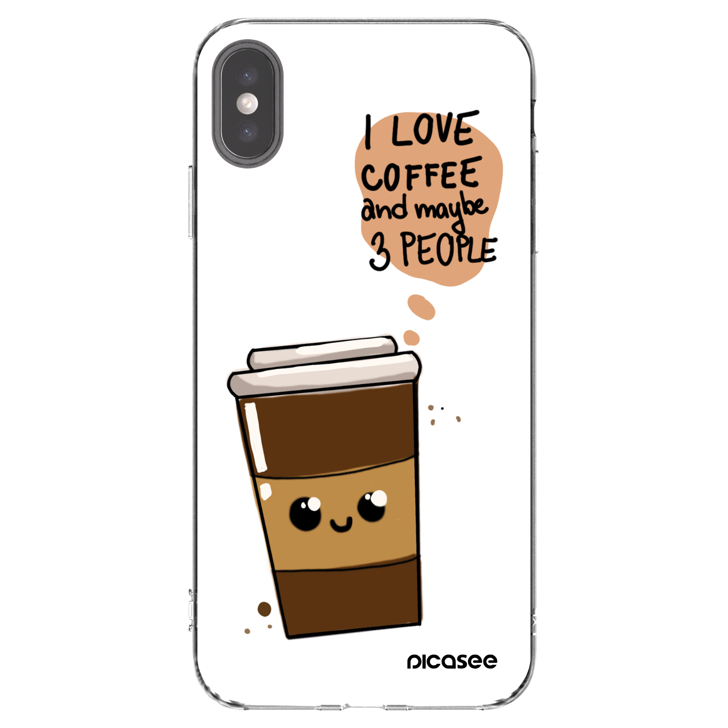Picasee husă transparentă din silicon pentru Apple iPhone XS Max - Cute coffee