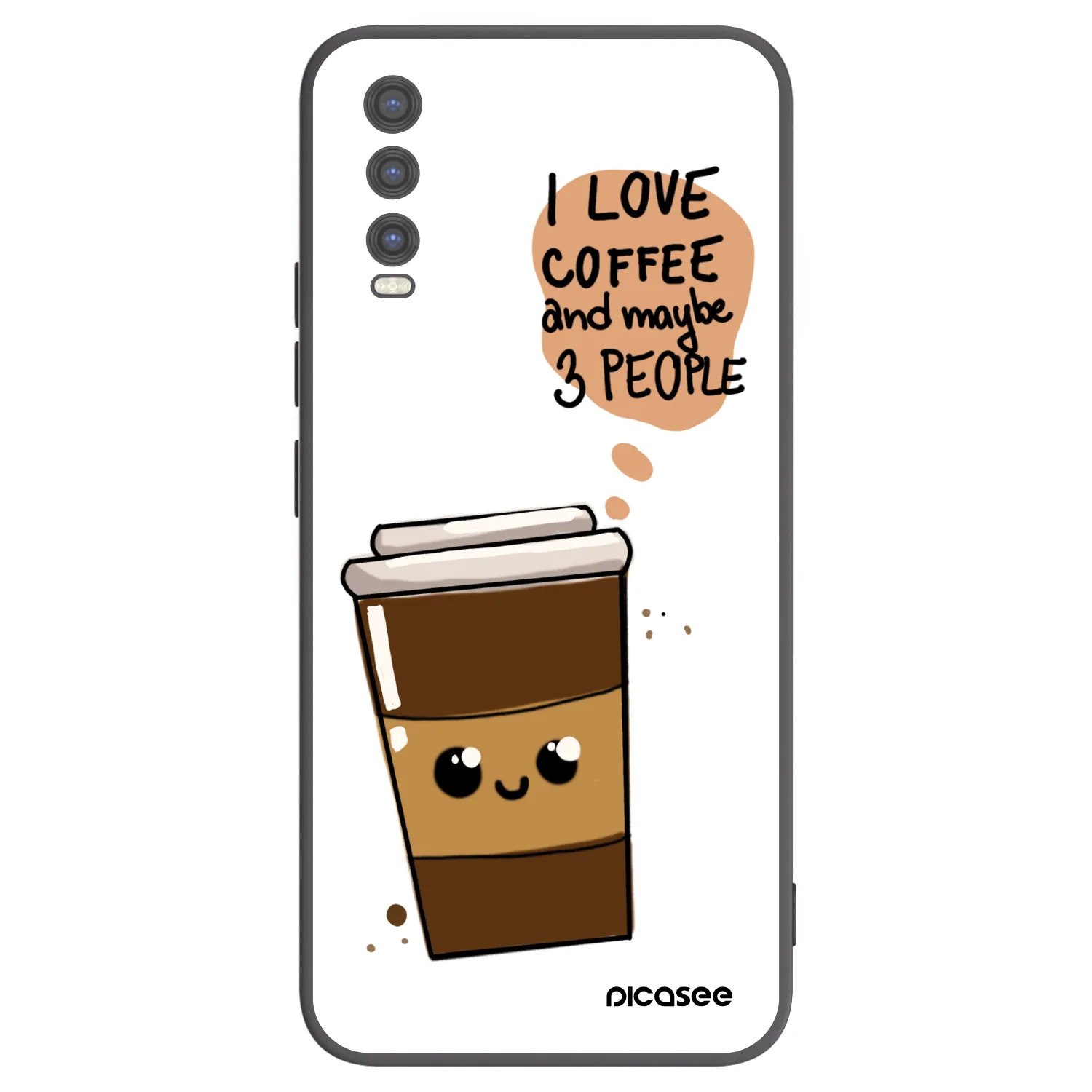 Picasee husă neagră din silicon pentru Vivo Y20s - Cute coffee