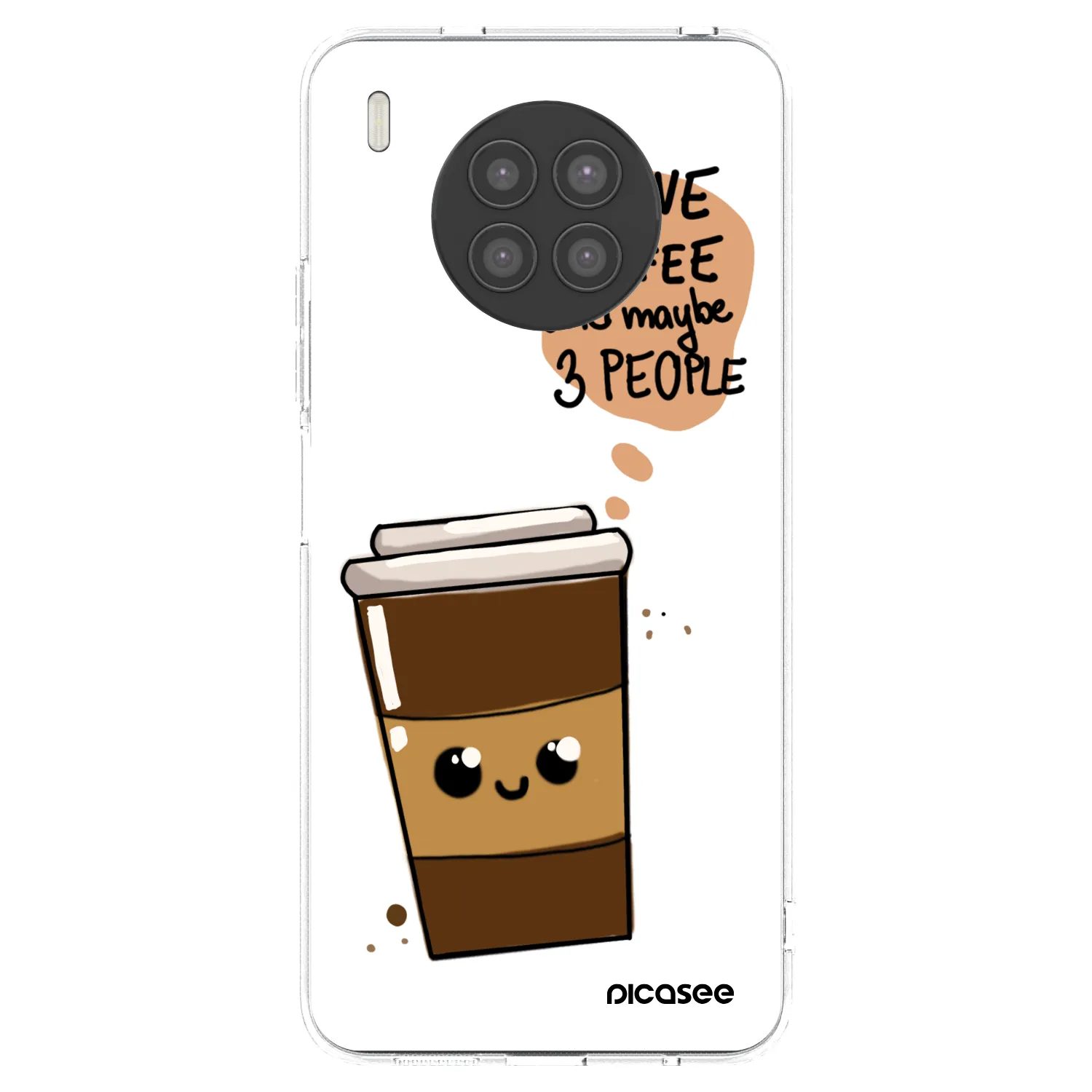 Picasee husă transparentă din silicon pentru Huawei Nova 8i - Cute coffee