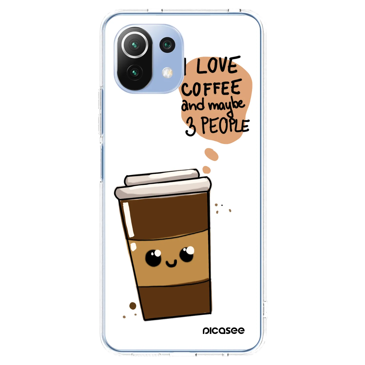 Picasee husă transparentă din silicon pentru Xiaomi 11 Lite 5G NE - Cute coffee