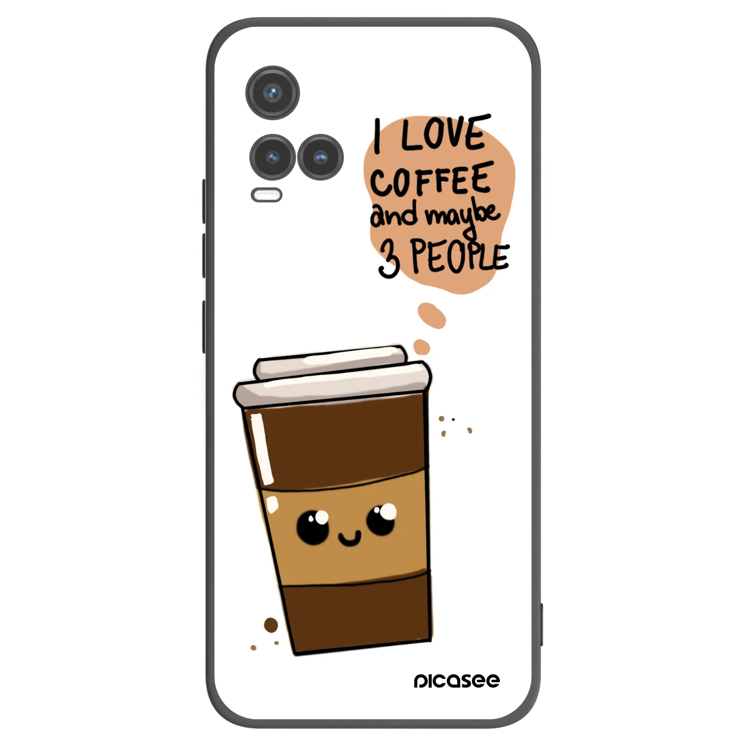 Picasee husă neagră din silicon pentru Vivo Y33s - Cute coffee