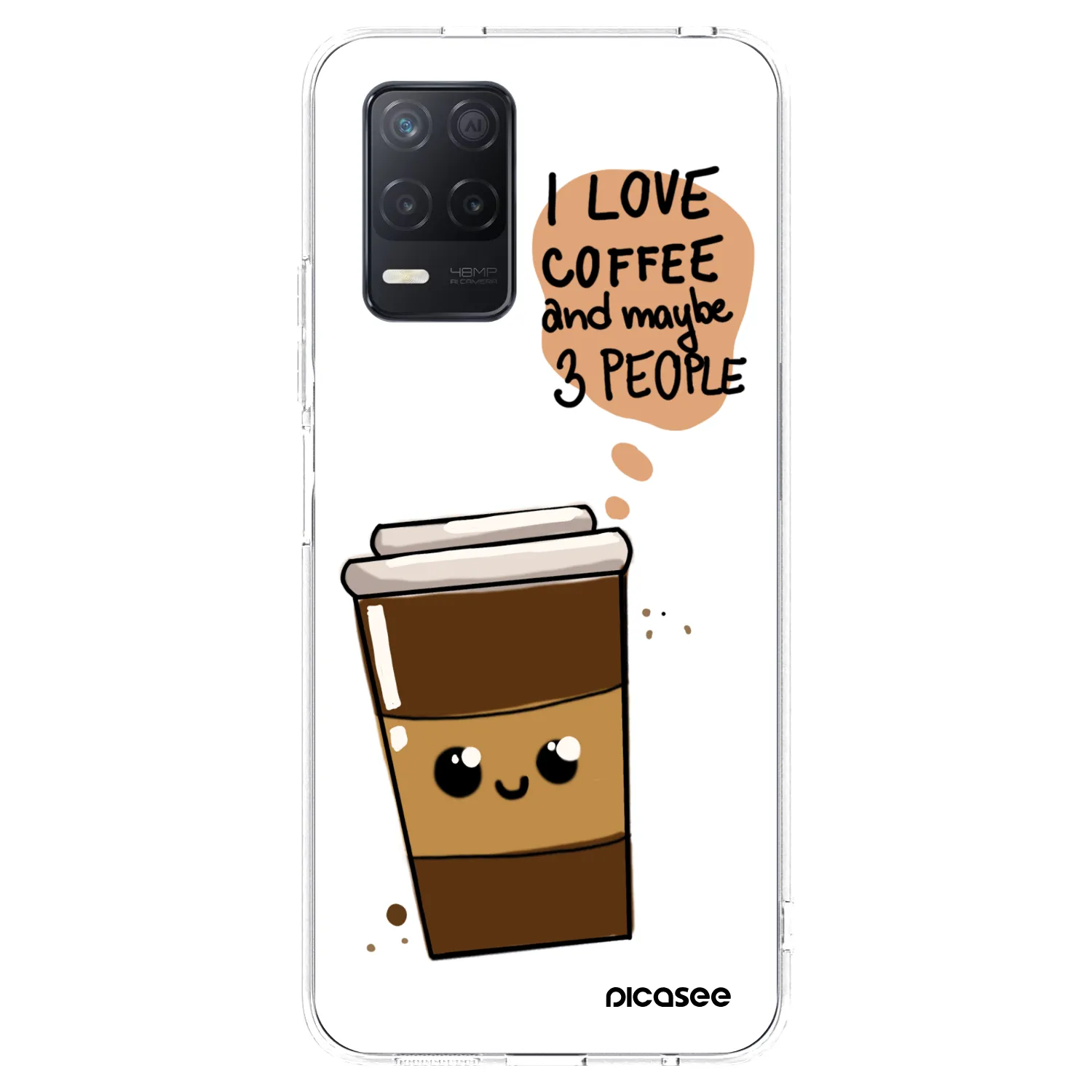 Picasee husă transparentă din silicon pentru Realme 8 5G - Cute coffee