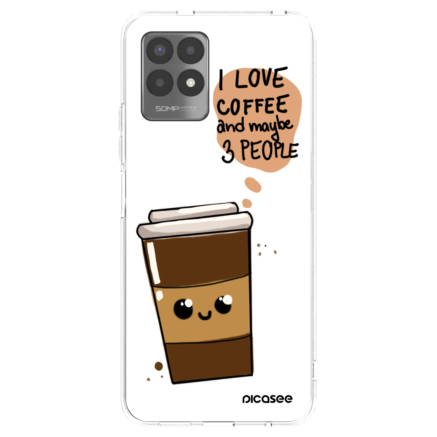 Picasee husă transparentă din silicon pentru Realme 8i - Cute coffee