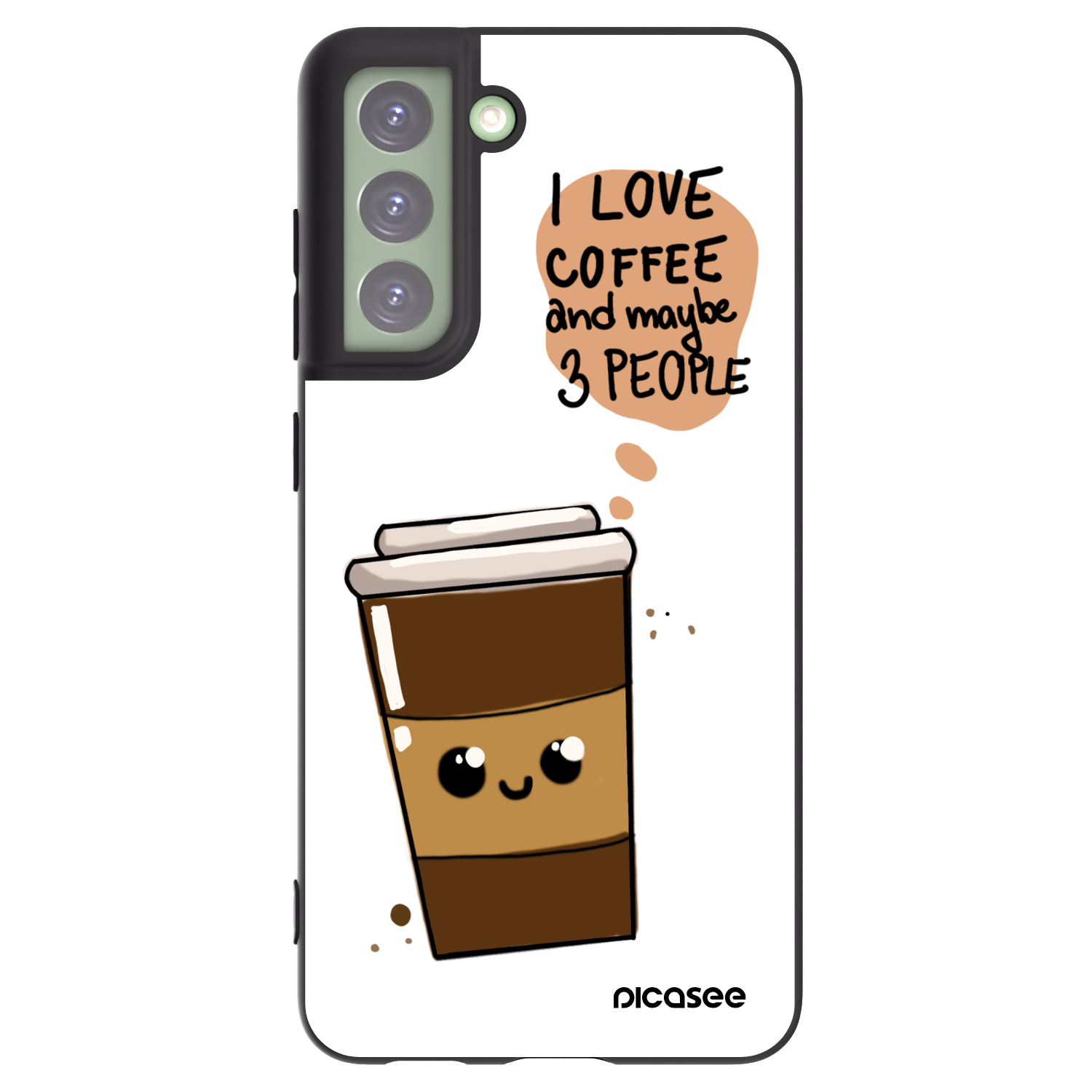 Picasee husă neagră din silicon pentru Samsung Galaxy S21 FE 5G - Cute coffee