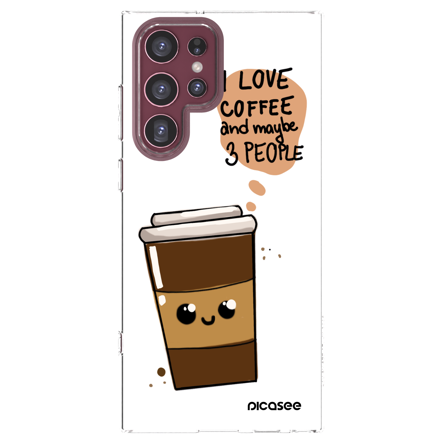 Picasee husă transparentă din silicon pentru Samsung Galaxy S22 Ultra 5G - Cute coffee