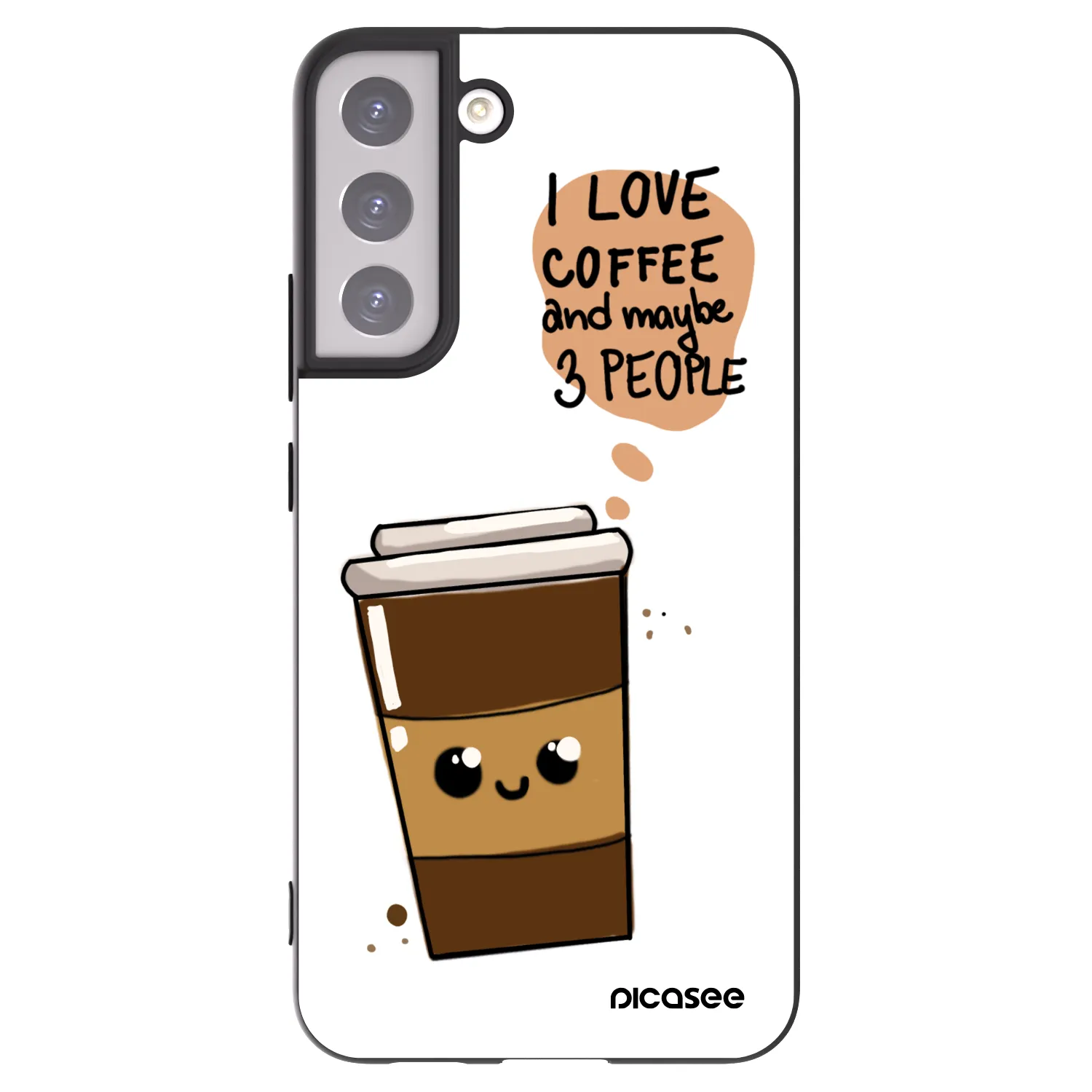 Picasee husă neagră din silicon pentru Samsung Galaxy S22+ 5G - Cute coffee