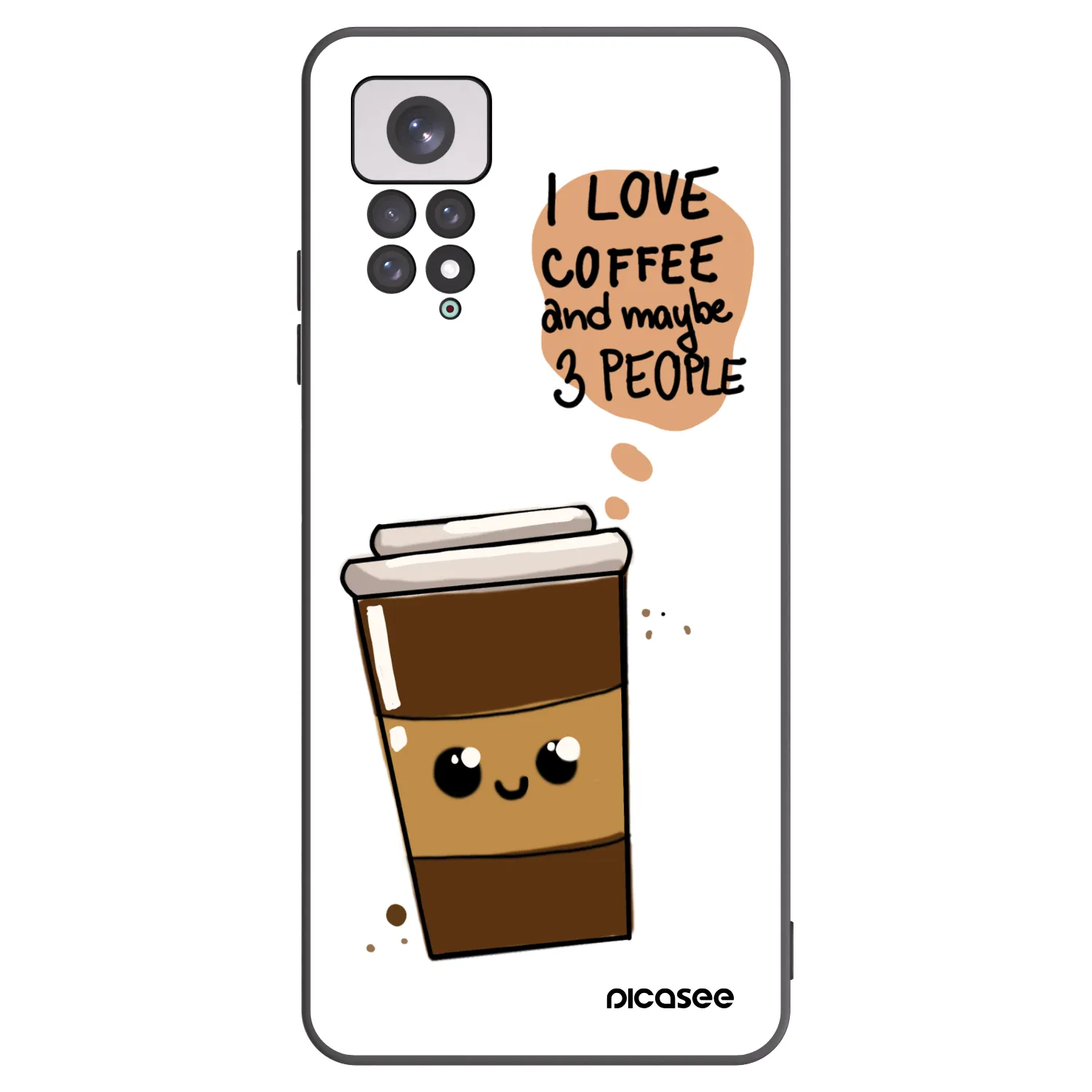 Picasee husă neagră din silicon pentru Xiaomi Redmi Note 11 - Cute coffee