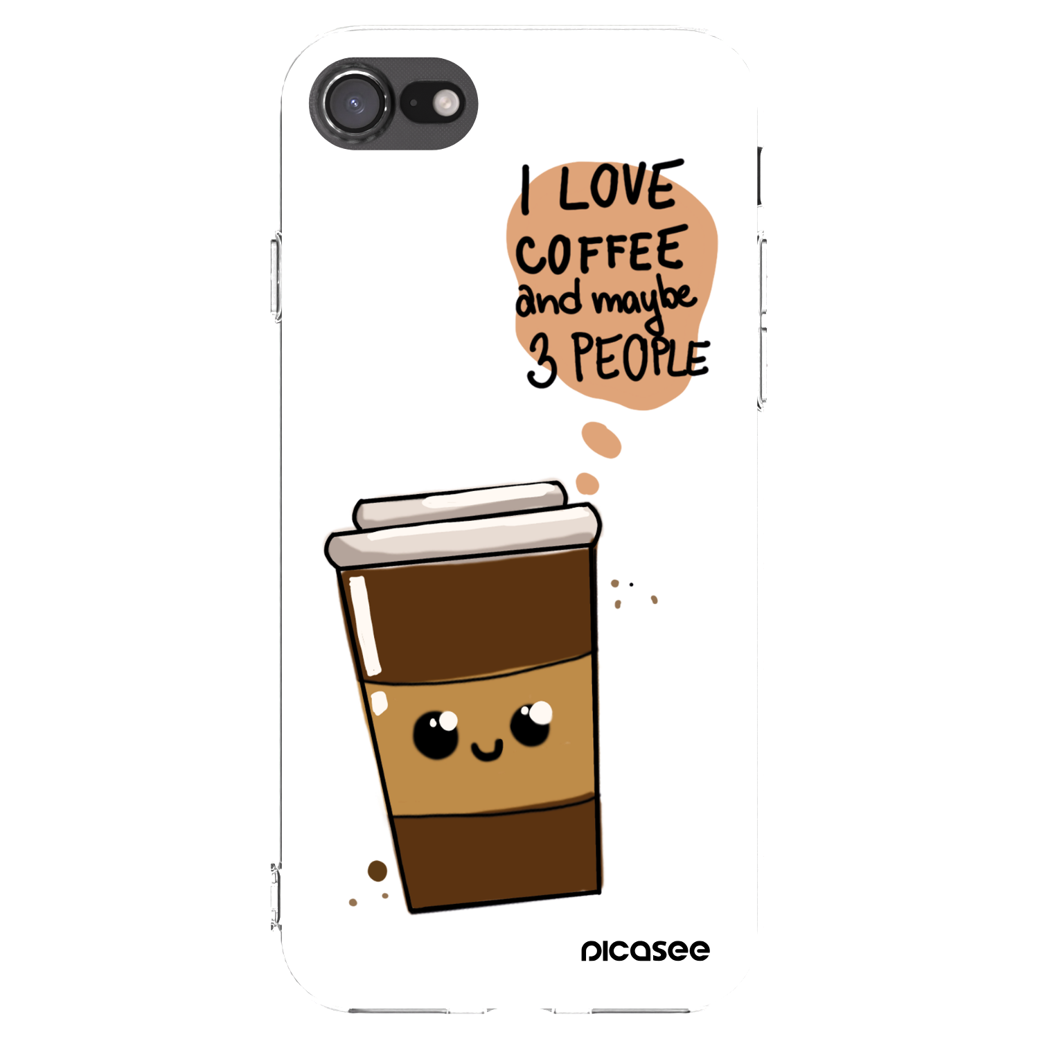 Picasee husă transparentă din silicon pentru Apple iPhone SE 2022 - Cute coffee