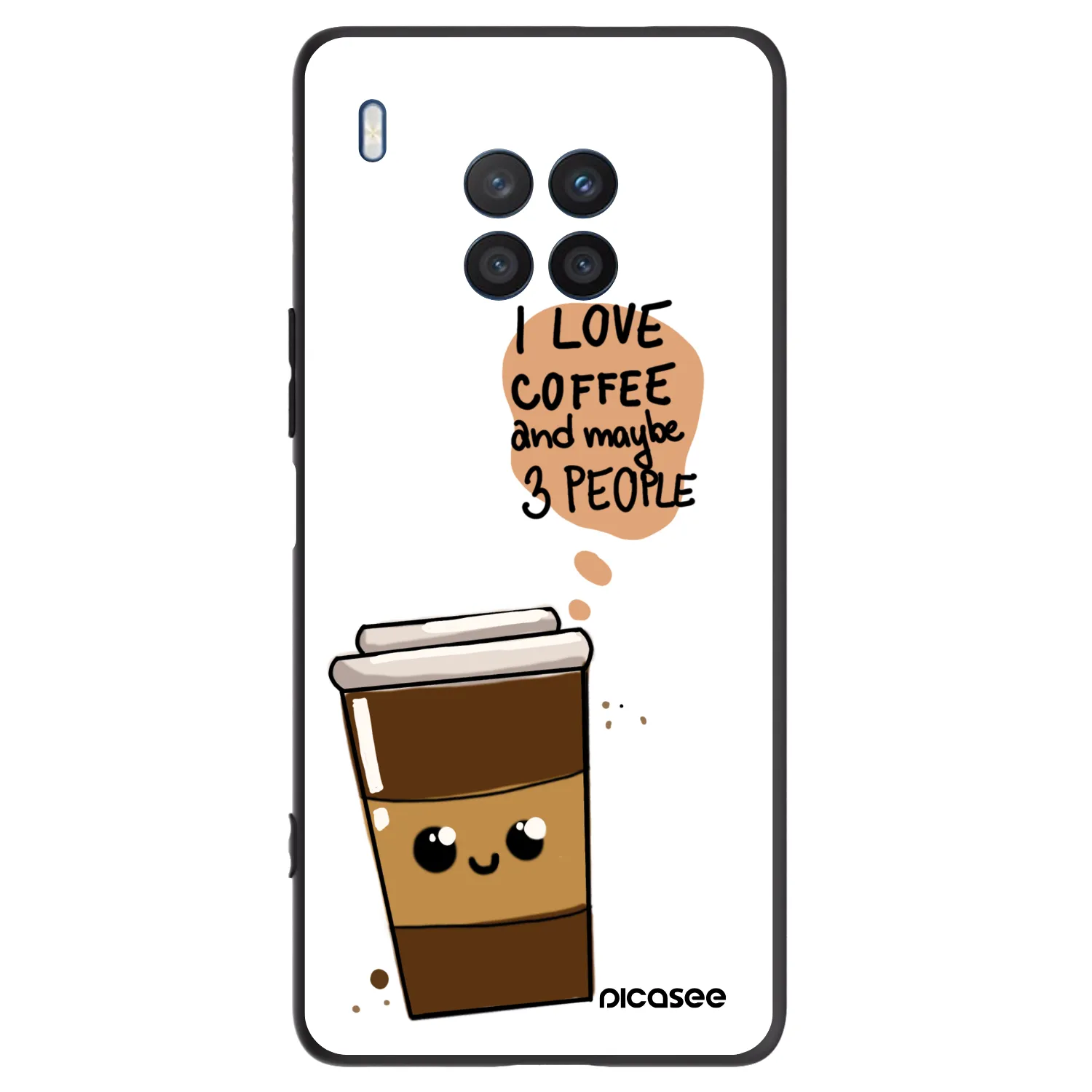 Picasee husă neagră din silicon pentru Honor 50 Lite - Cute coffee