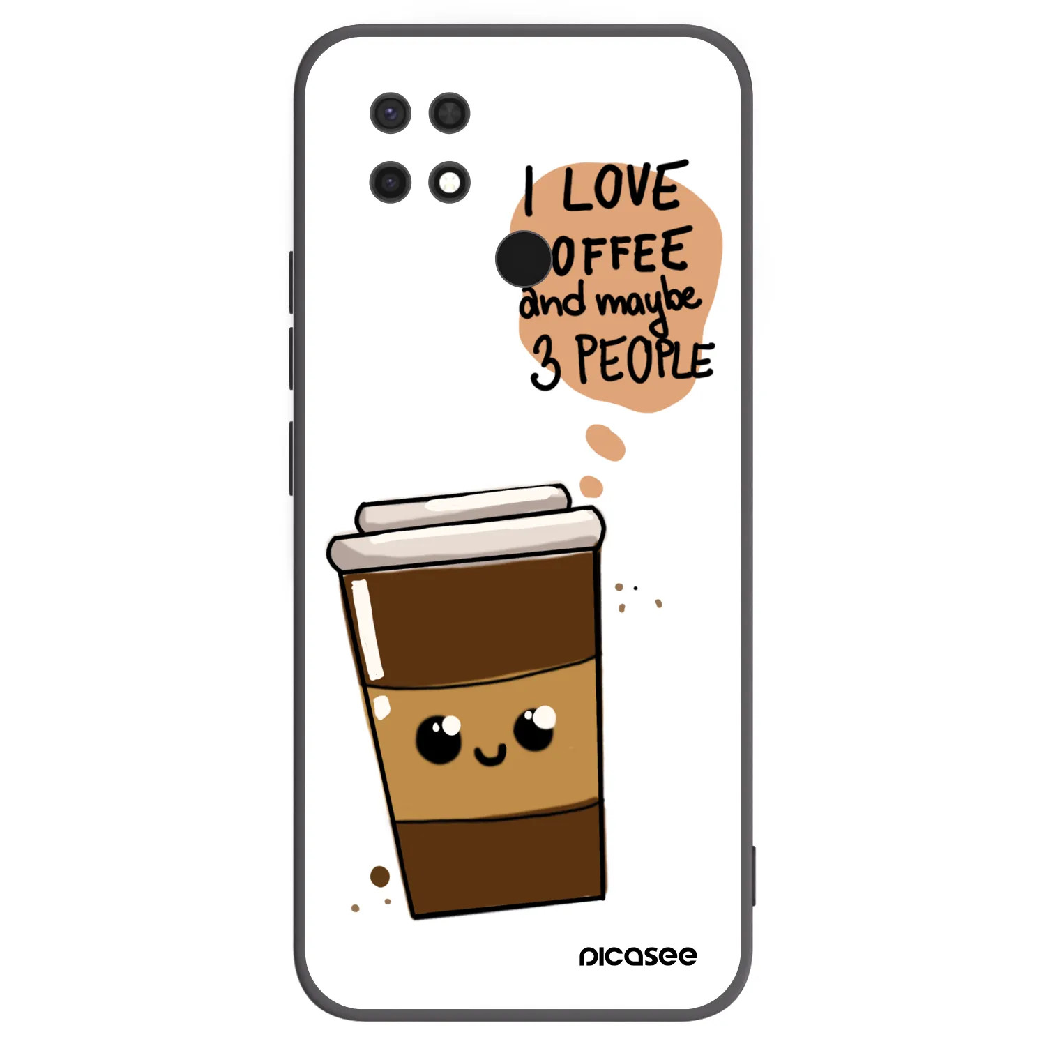 Picasee husă neagră din silicon pentru Xiaomi Redmi 10C - Cute coffee