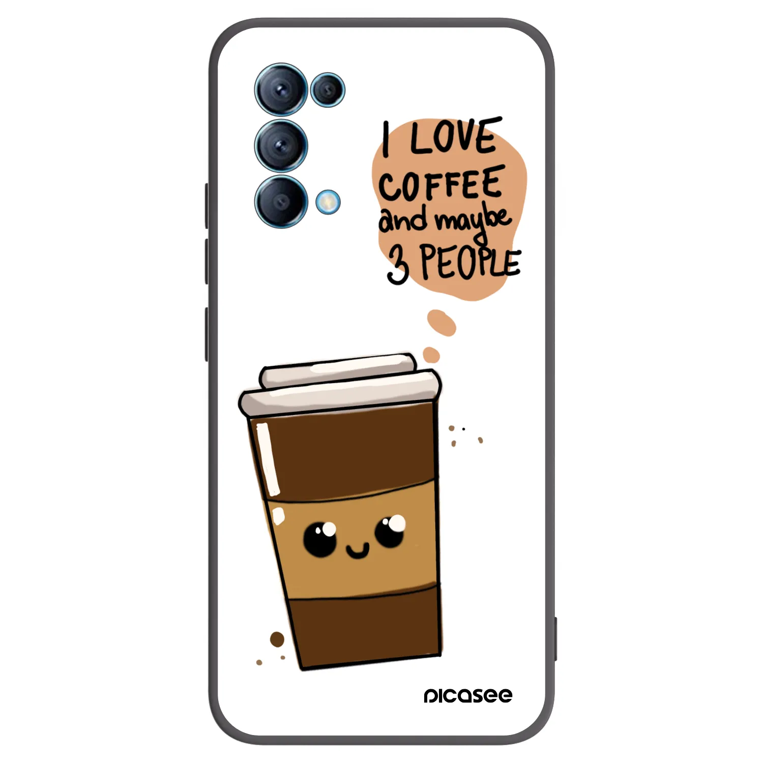 Picasee husă neagră din silicon pentru OPPO Reno 5 5G - Cute coffee