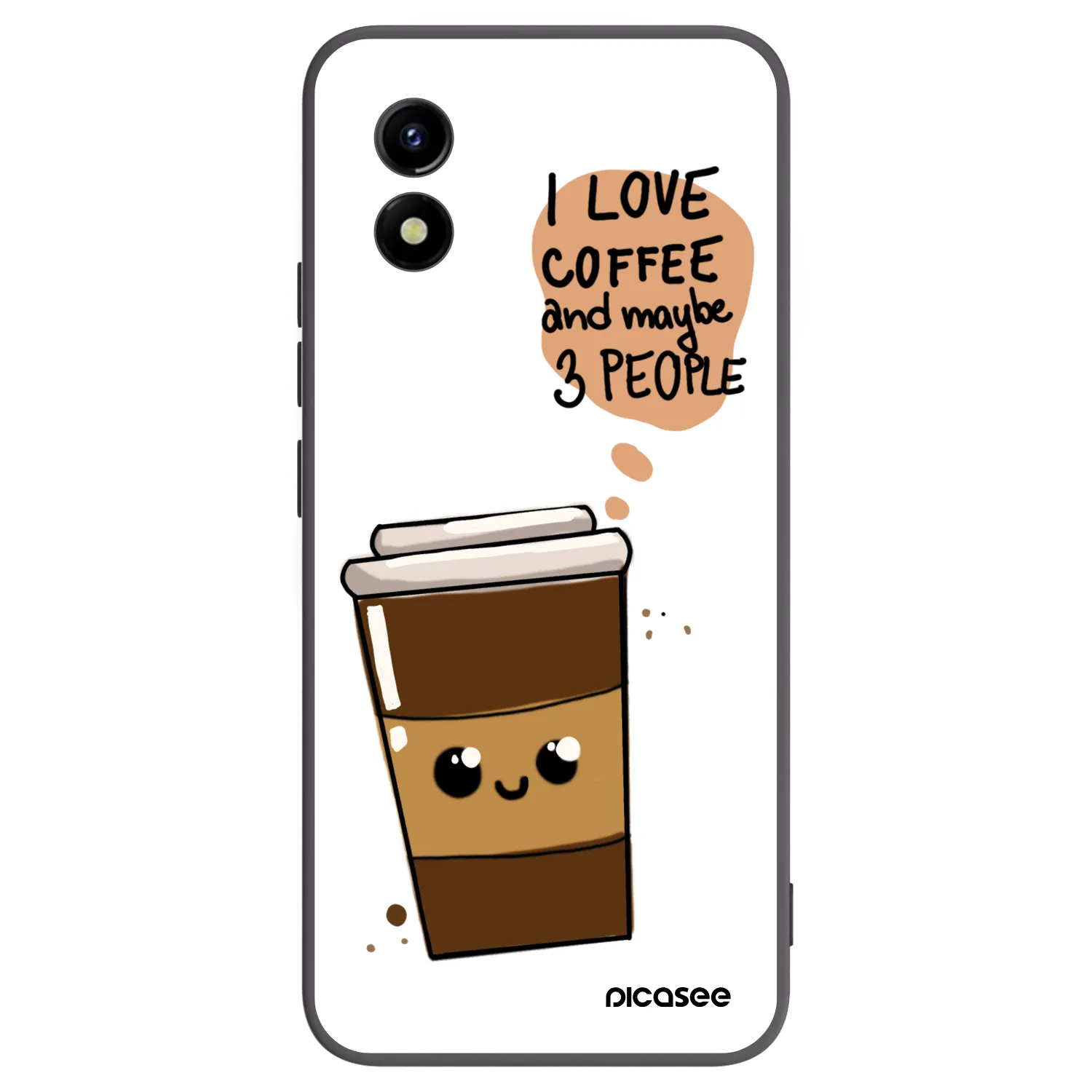 Picasee husă neagră din silicon pentru Vivo Y01 - Cute coffee