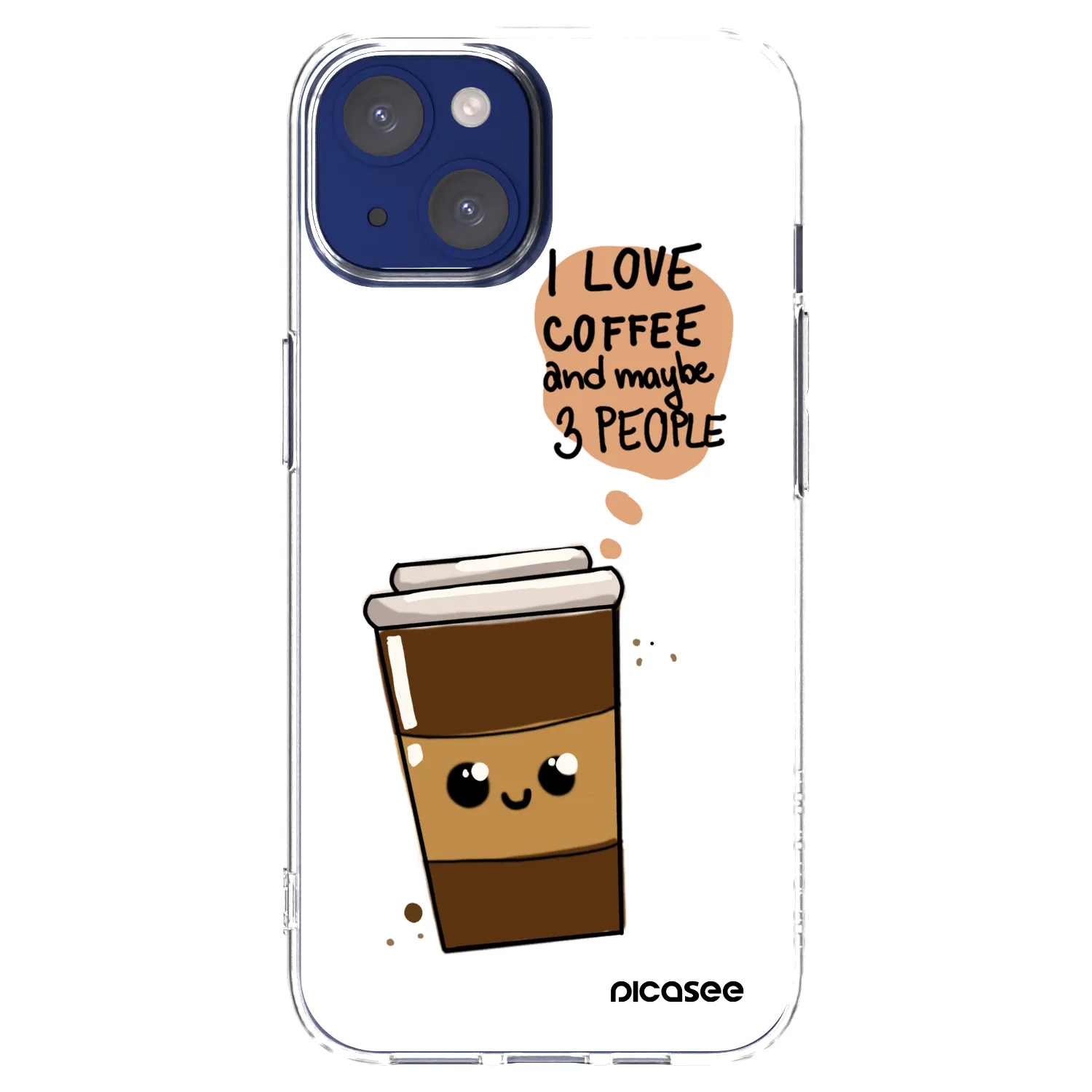 Picasee husă transparentă din silicon pentru Apple iPhone 14 - Cute coffee
