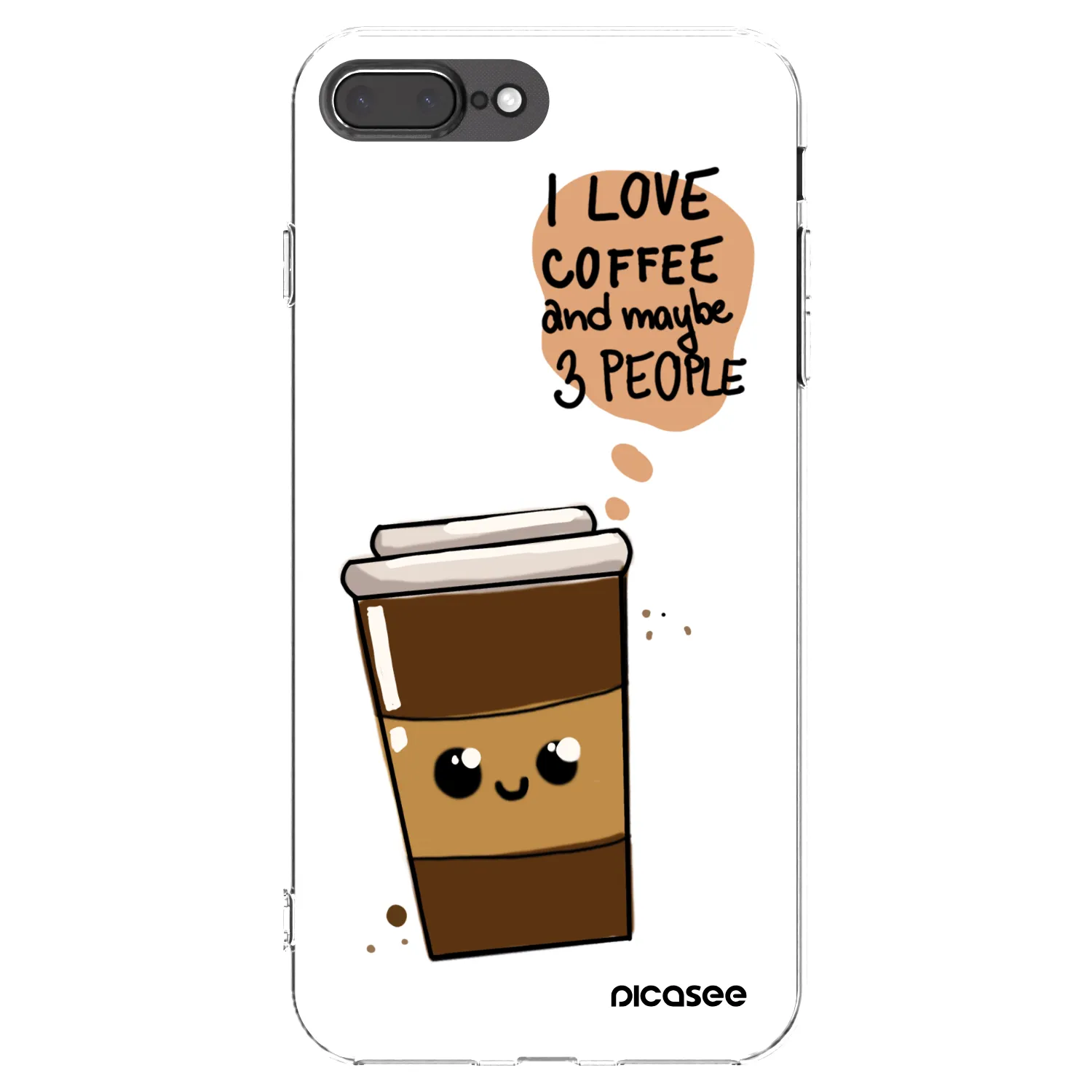 Picasee husă transparentă din silicon pentru Apple iPhone 8 Plus - Cute coffee