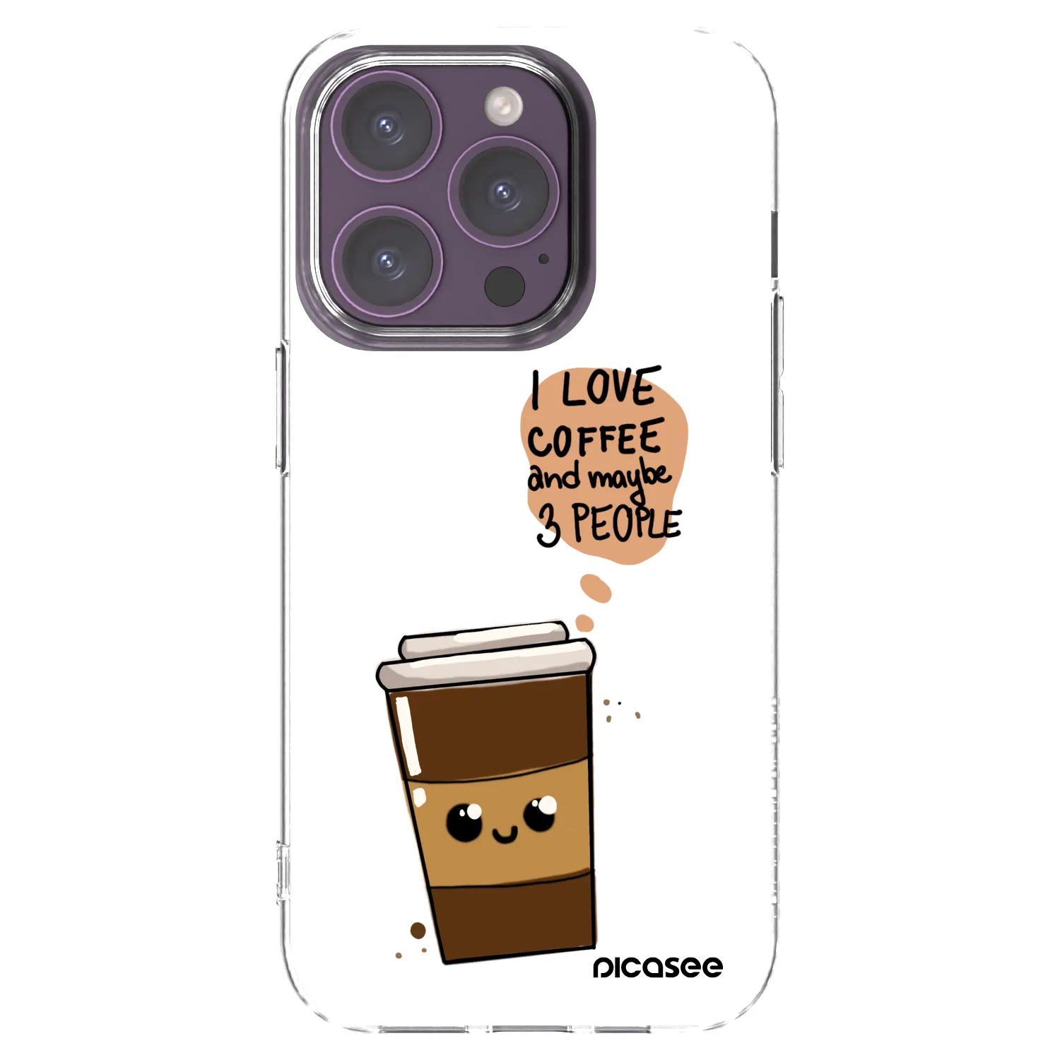 Picasee husă transparentă din silicon pentru Apple iPhone 14 Pro - Cute coffee