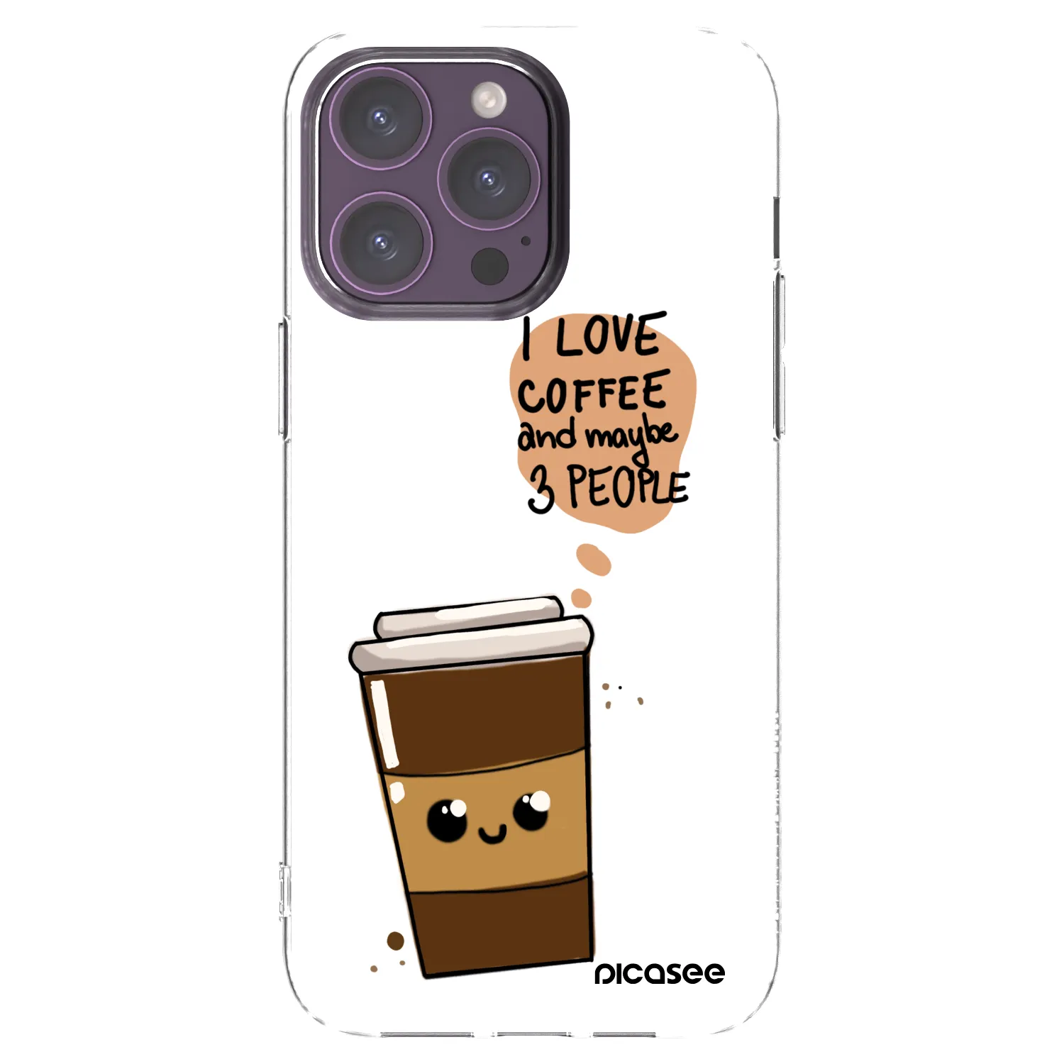 Picasee husă transparentă din silicon pentru Apple iPhone 14 Pro Max - Cute coffee