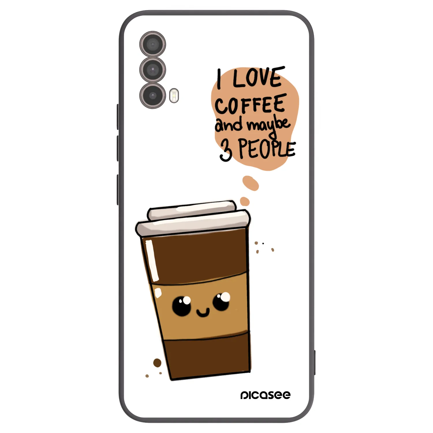 Picasee husă neagră din silicon pentru Motorola Moto E40 - Cute coffee